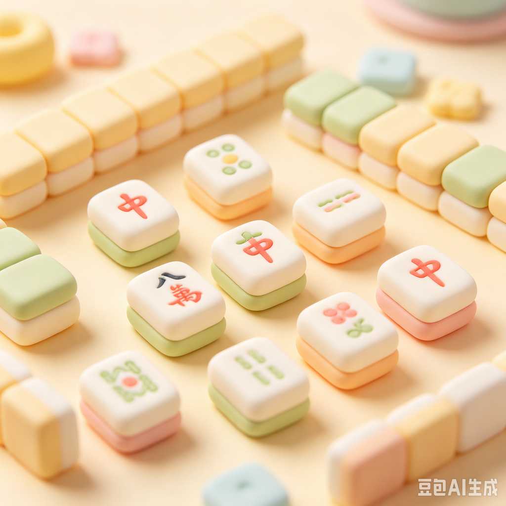 mini mahjong tiles keychain